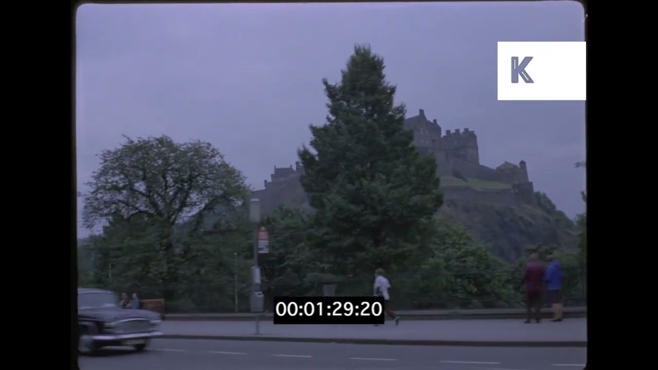 1970s Edinburgh, Scotland, POV Driving Down Princes Street, 35mm