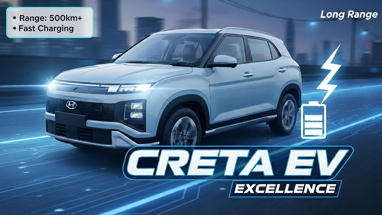 Hyundai Creta Electric, топовая модель 2026 года | Creta Electric Excellence LR Ocean Blue