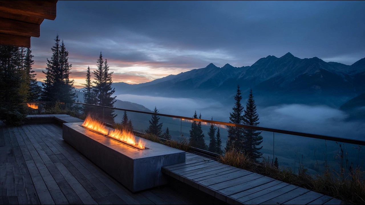 Mountain Serenity 🏔️ Relaxing Piano & Campfire with a View