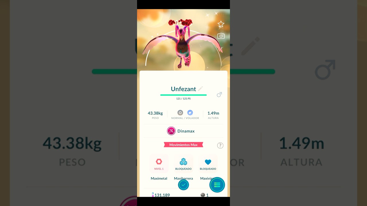 ✨️Evolucionando a Unfezant Shiny Dynamax en Pok&eacute;mon Go✨️ #PokemonGo #Pok&eacute;mon #Shorts