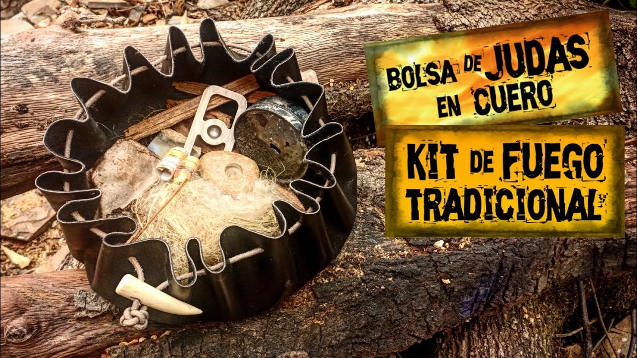 🔥KIT de FUEGO Primitivo o Tradicional para BUSHCRAFT + ✅DIY BOLSA de JUDAS en Cuero