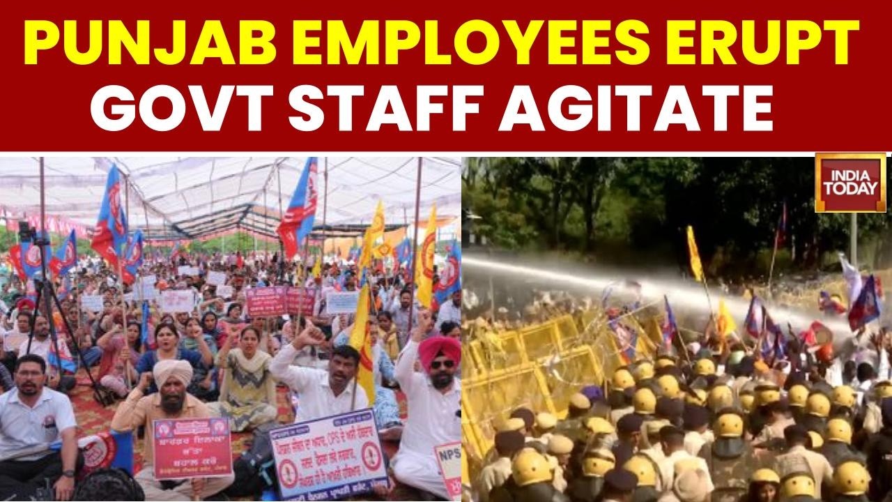 Breaking News: Thousands Of Punjab Govt Employees Protest In Chandigarh Over DA Hike, Demands