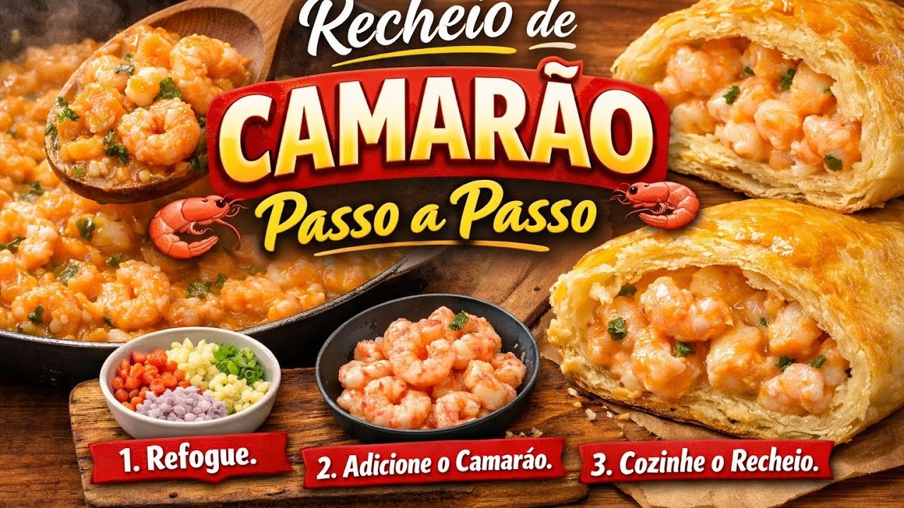 😱VOCÊ NUNCA VIU UM RECHEIO DE CAMARÃO ASSIM!