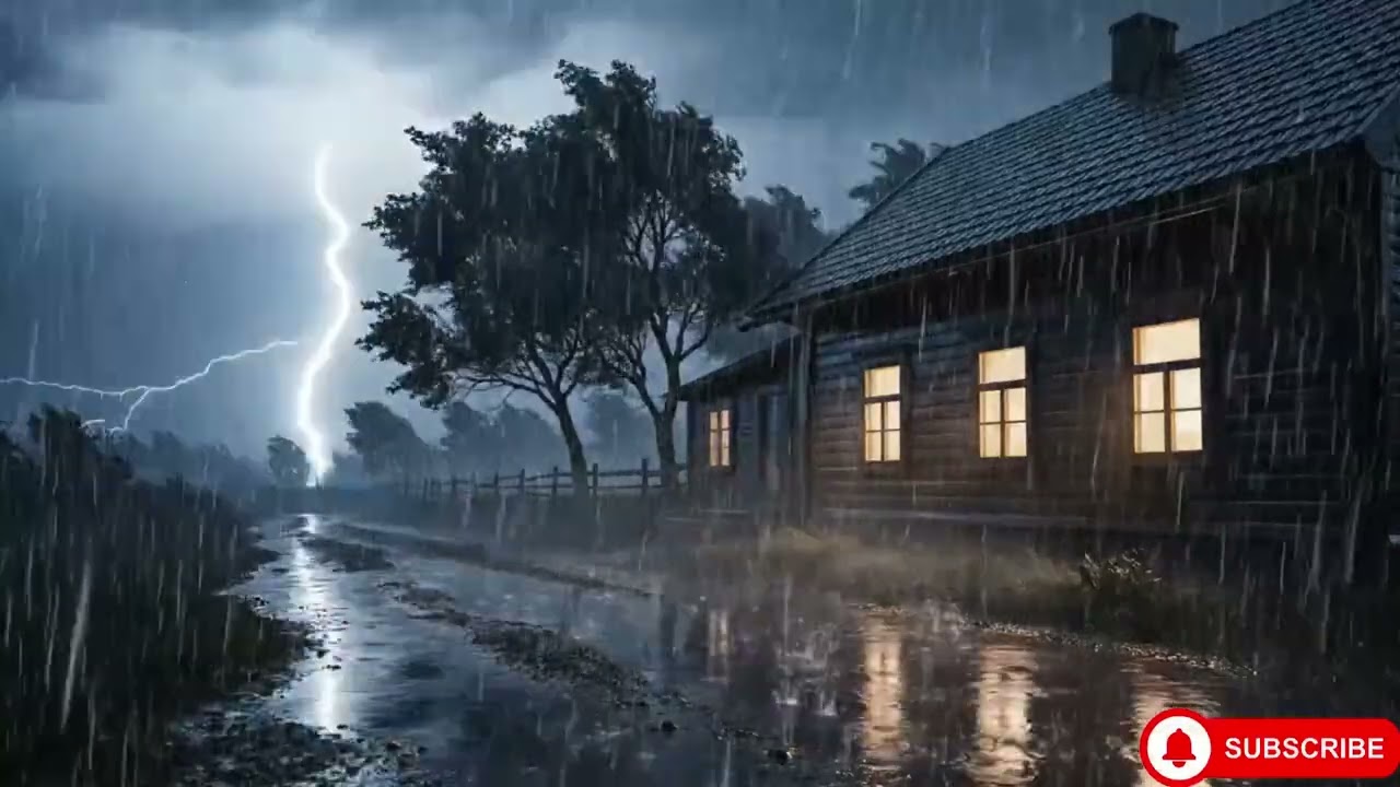 Heavy Rain and Thunder Sounds for Sleeping 🌧️ | Dark Screen Rainstorm 10 Hours