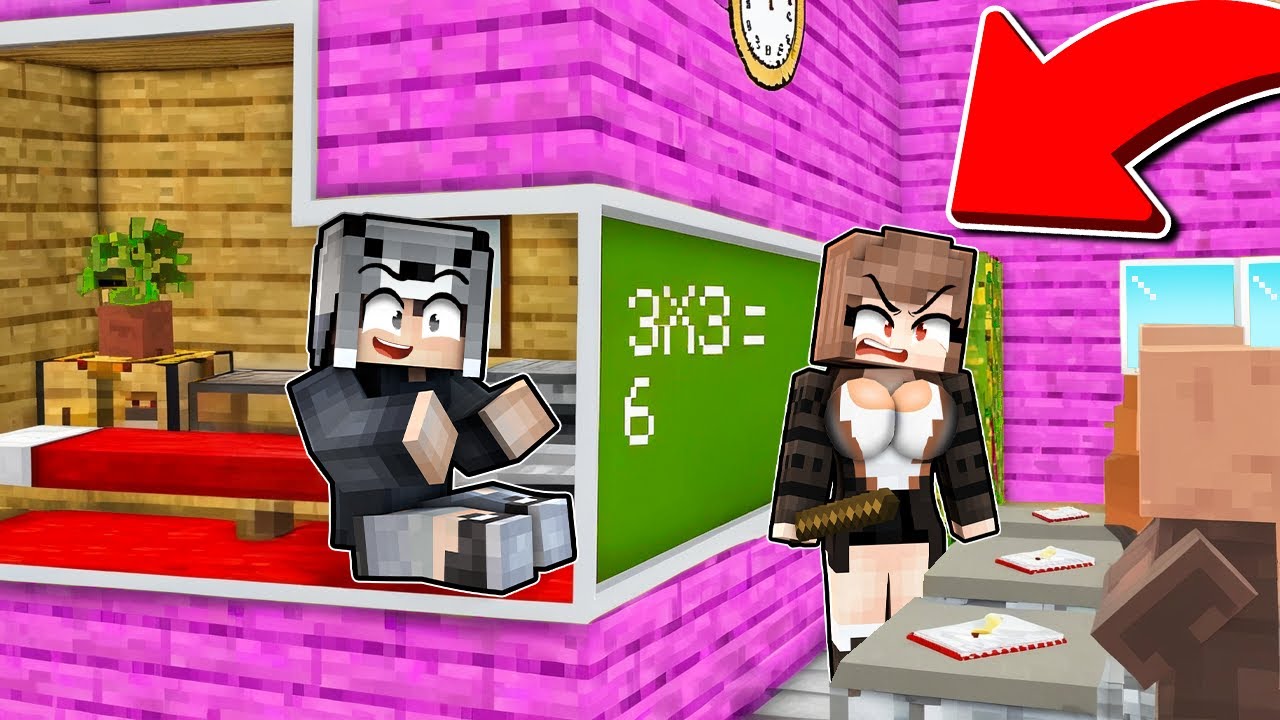 KIZ ÖĞRETMENDEN SAKLANMAK İÇİN GİZLİ ODA YAPTIM - Minecraft