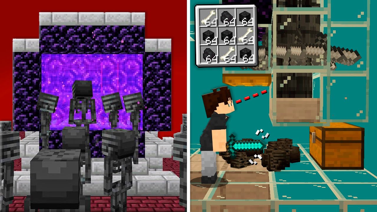 FARM de WITHER SKELETON FÁCIL em 30 MINUTOS! - Minecraft Hardcore