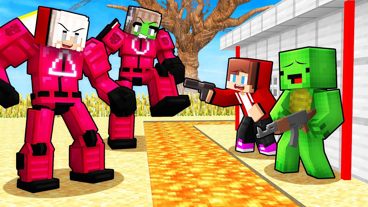 JJ`s Security House vs TRANSFORMER GIRLS - Maizen Minecraft Animation