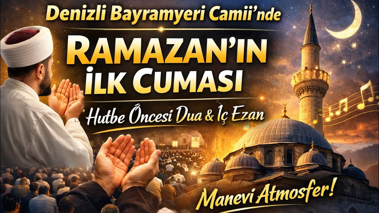 Ramazan’ın İlk Cumasında Gözler Doldu! Denizli Bayramyeri Camii Hutbe Öncesi Dua ve İç Ezan