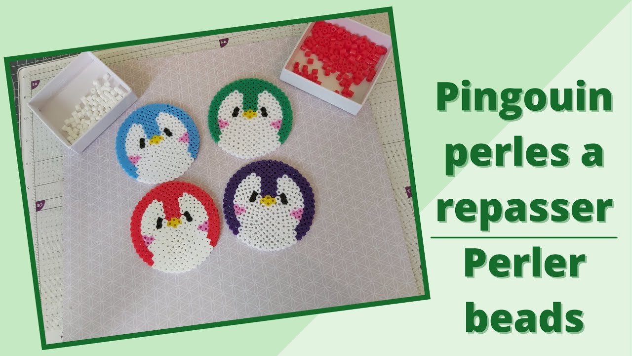 Tutoriel pingouin en perles a repasser - perler beads hama