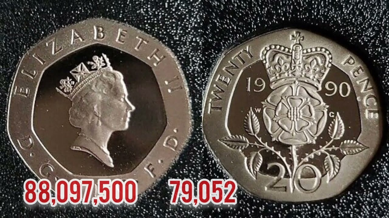 UK 1990 20p TWENTY PENCE Coin VALUE + REVIEW Queen Elizabeth II