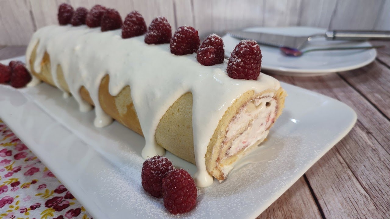 BRAZO GITANO DE FRAMBUESAS, postre delicioso y llamativo con Mambo!!!