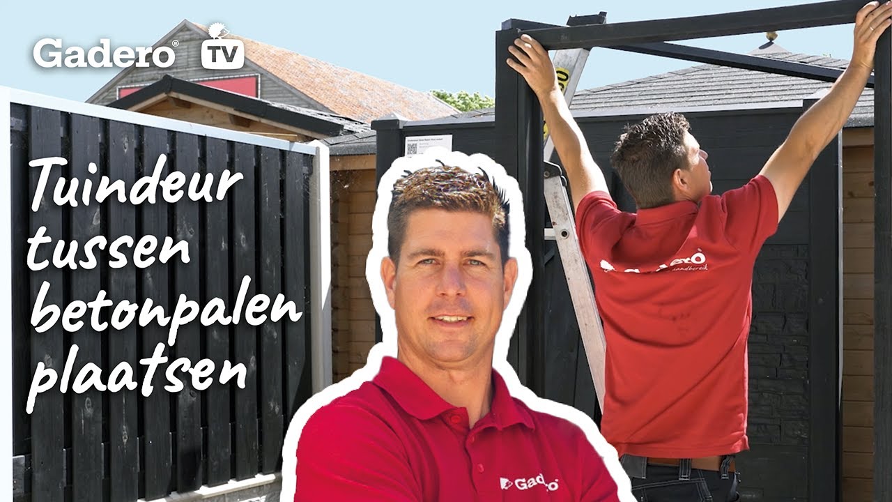 Hoe plaats je een tuindeur tussen betonpalen?