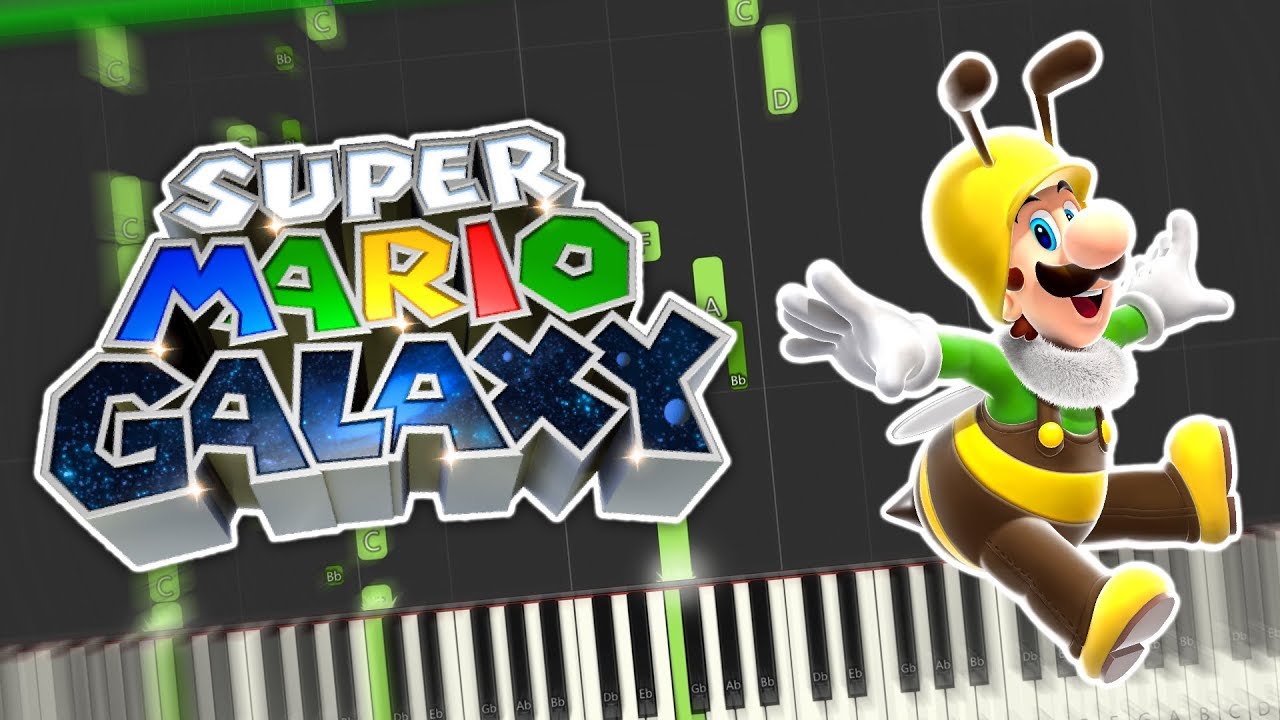 Super Mario Galaxy - Purple Comet Theme Piano Tutorial Synthesia