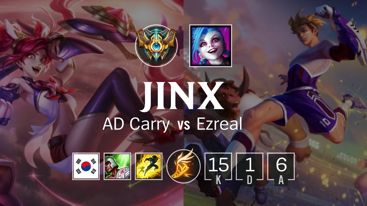 Jinx ADC vs Ezreal - KR Challenger Patch 8.21