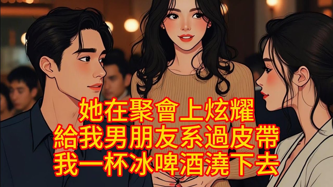 她在聚會上炫耀給我男朋友系過皮帶，我一杯冰啤酒澆下去，後來他徹底慌了...#故事#言情小說#一口氣看完 #爽文