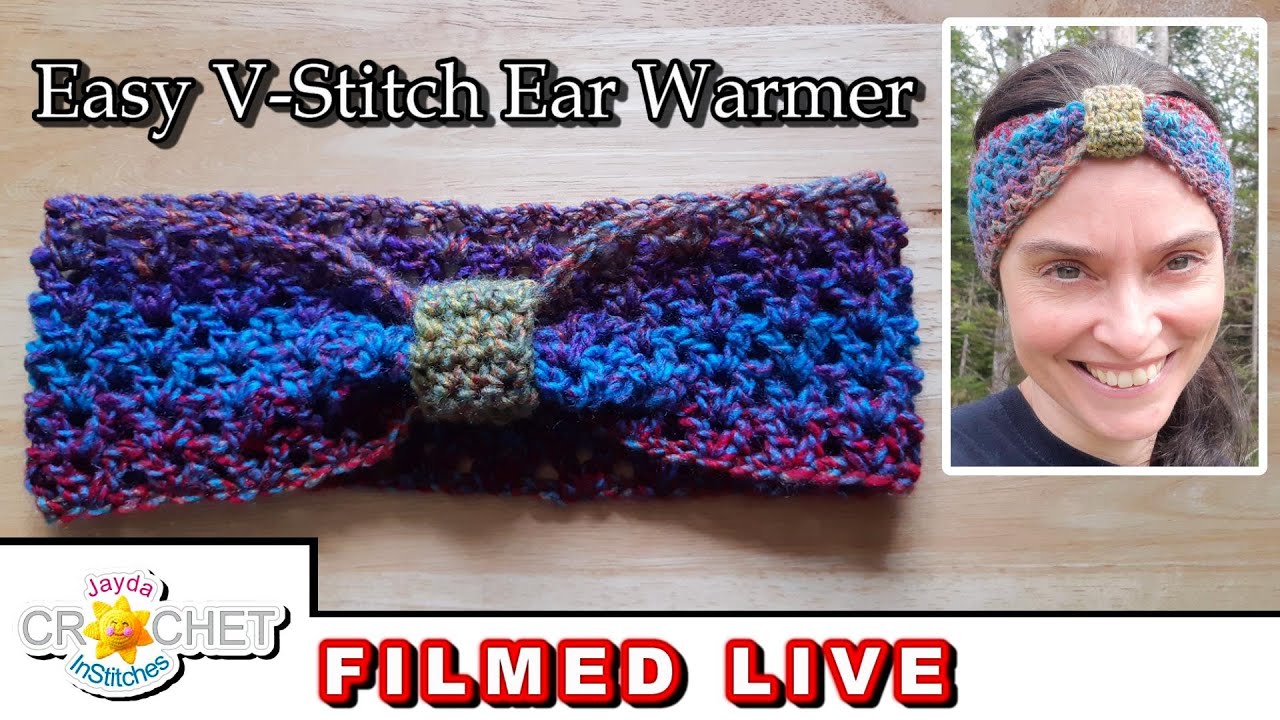 Easy V-Stitch Headband Ear Warmer – Crochet Party Live CAL – Sept 4, 2023