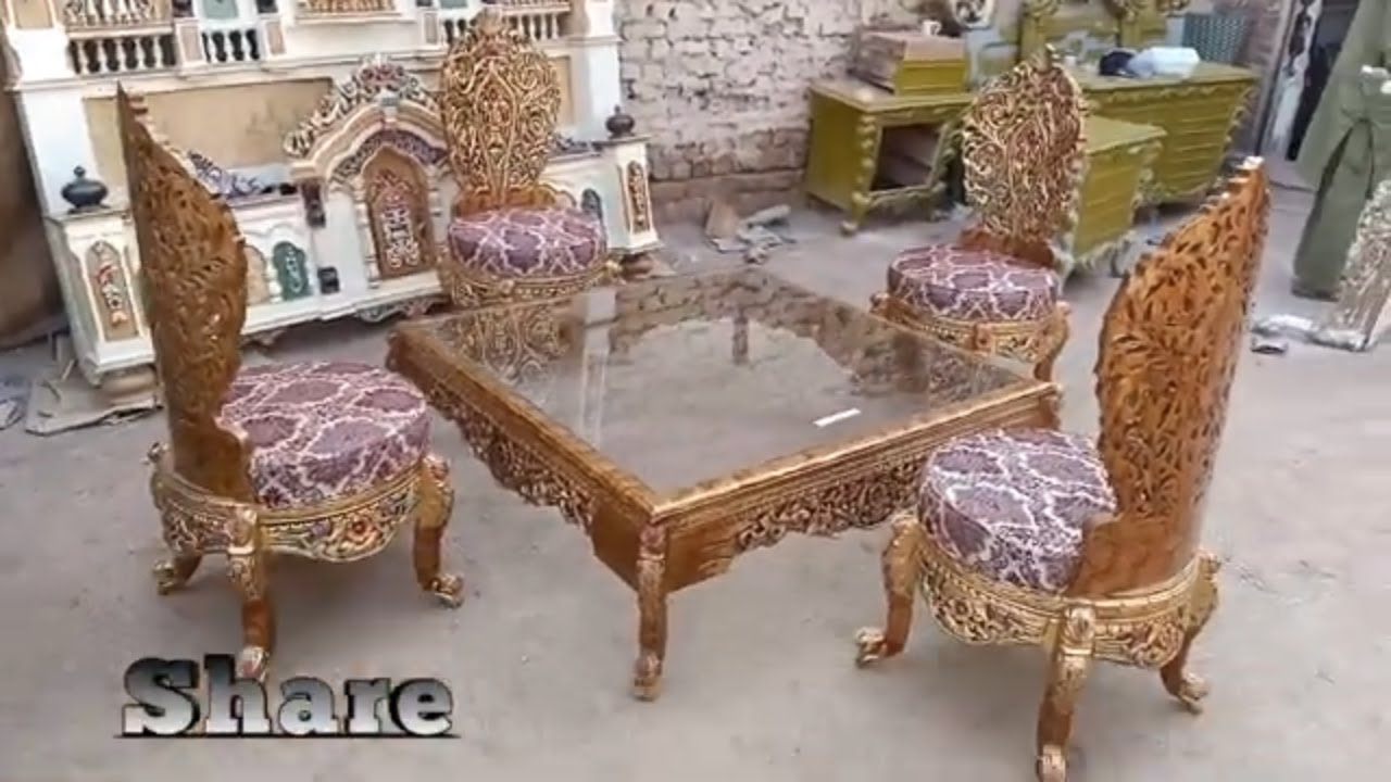 Chinioti Dining Table Design 2021 | 4 Chair Dining Table Designs 2021 | Chinioti Furniture