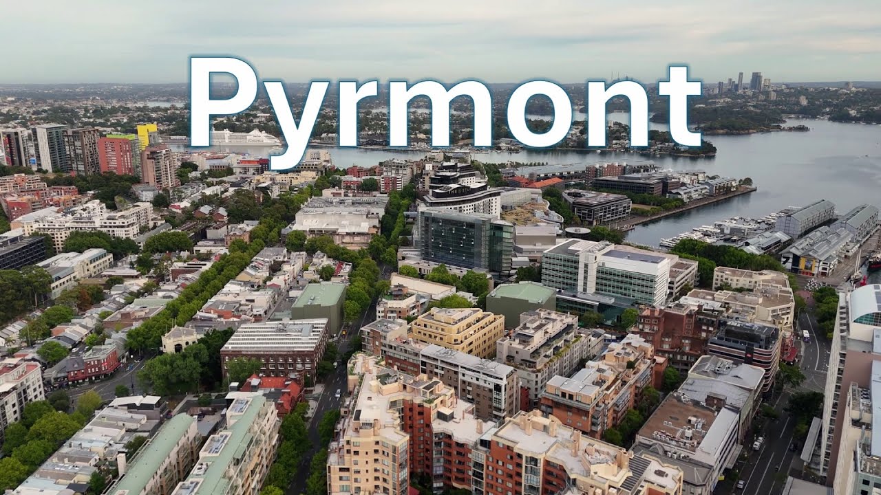 Pyrmont from the air, NSW, Australia