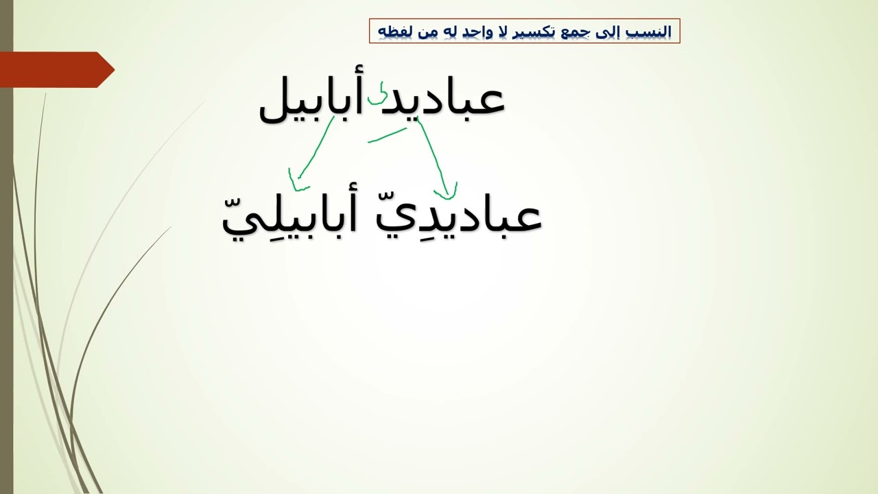 النسب الى جمع التكسير