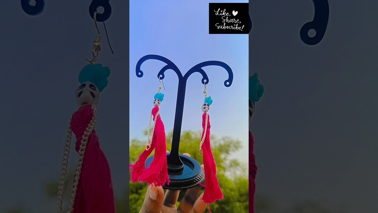 Fun & Easy DIY: Cute 'Bhootni' Earrings (Tassel with Flower & Skull Beads)