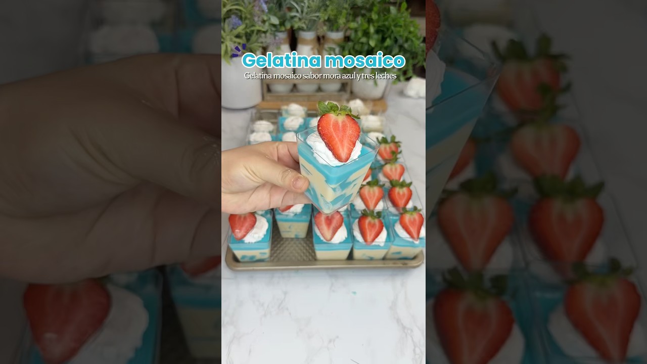 Gelatina mosaico sabor a mora azul 🫐 #gelatina #jelly #recipe #dessert #postres #viralshort