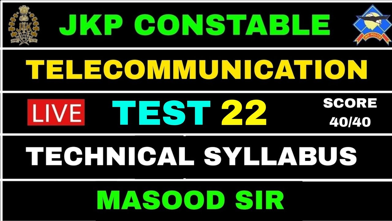 TELECOMMUNICATION LIVE TEST 22 - CAN YOU SCORE 40/40 - MASOOD SIR