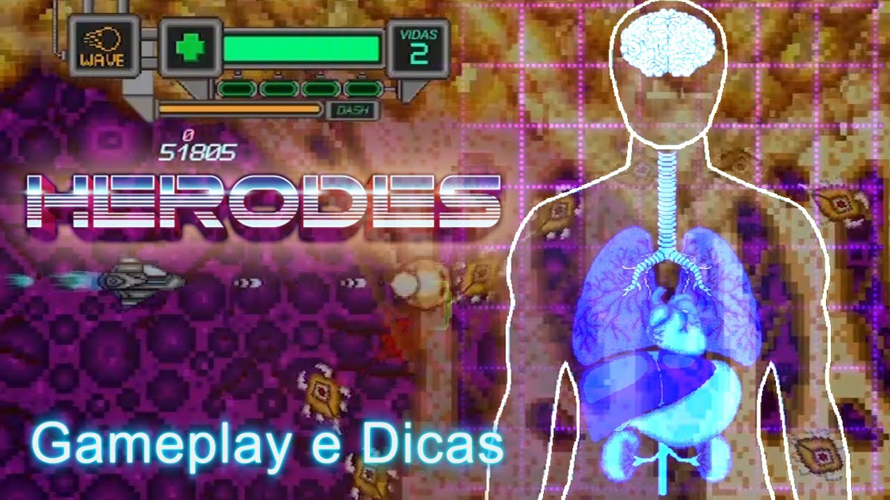 Herodes - Jogo de Navinha dentro do corpo humano - Shoot em up  Steam indie Gameplay - Nayvos Media