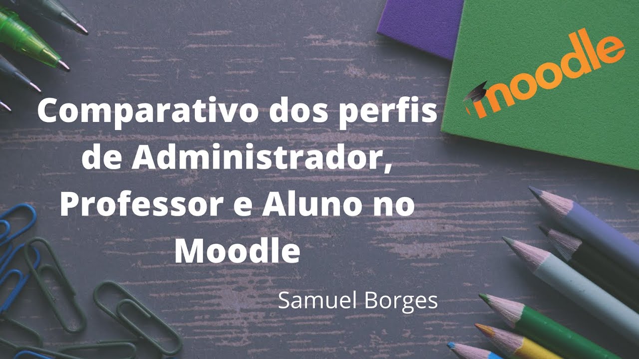 Comparativo dos perfis de Administrador, Professor e Aluno no Moodle