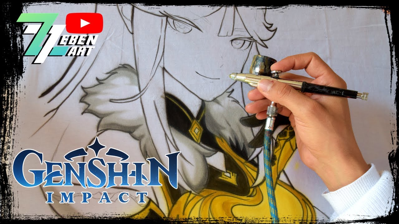 😍✏️COMO HACER AEROGRAFIA EN CAMISETA (trucos y mas ) GENSHIN IMPACT (NINGGUANG)❤️