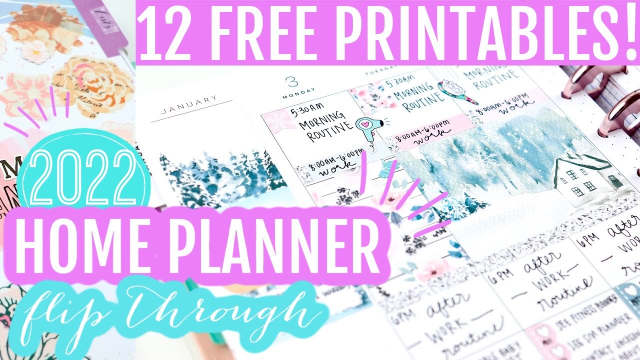 12 Free Printables! 🏠 2022 Home Planner: Setup and Flip Through | Happy Planner