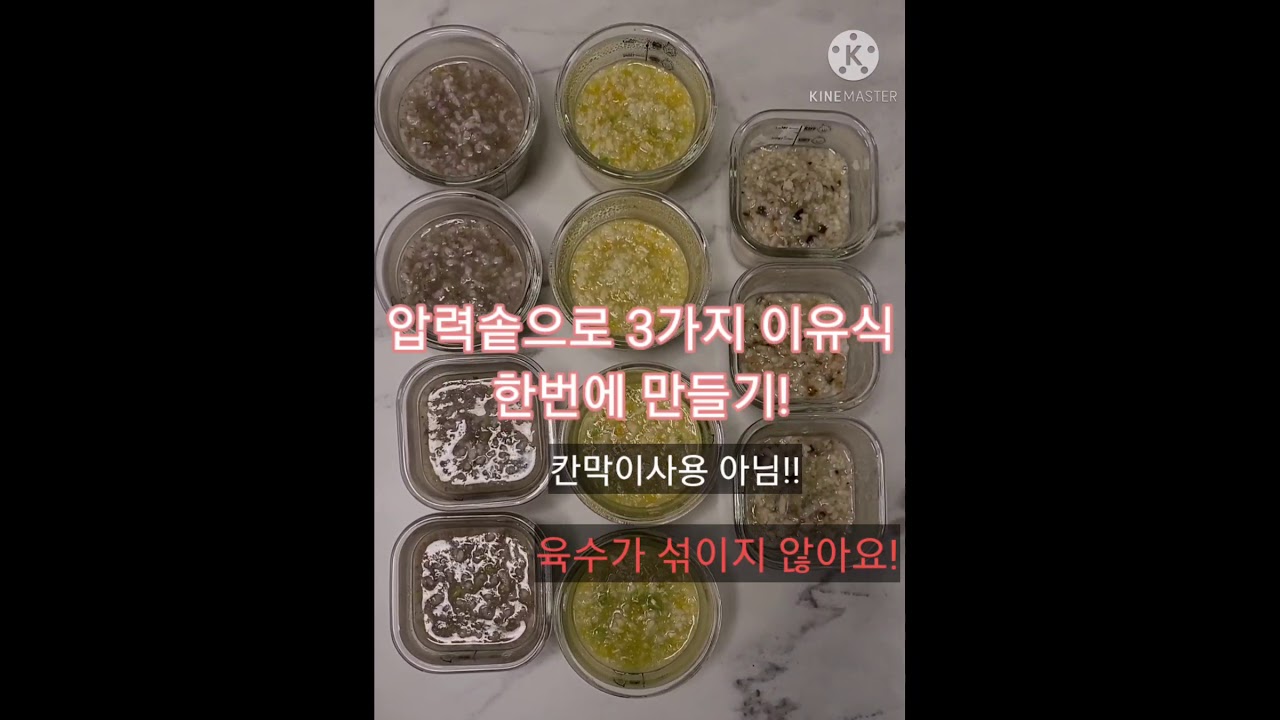 압력솥으로 3가지 이유식 한번에 만들기 (칸막이 아님, 육수 섞임 없음)