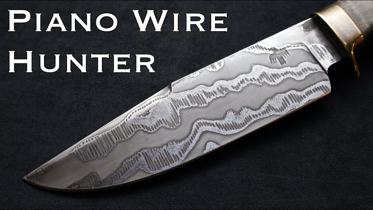 Изготовление охотничьего ножа из дамасской стали по индивидуальному заказу из рояльной струны