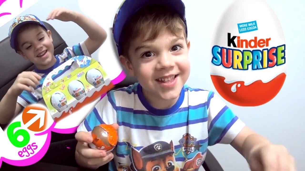 OPENING 6 BIG KINDER SURPRISE EGGS! Kinder Egg Surprise Toys!