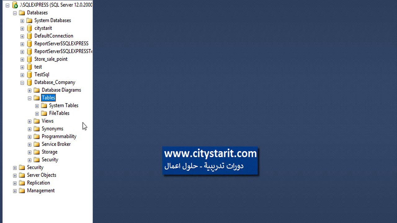Sql Database- table -identity-primarykey انشاء قاعدة البيانات واول جدول