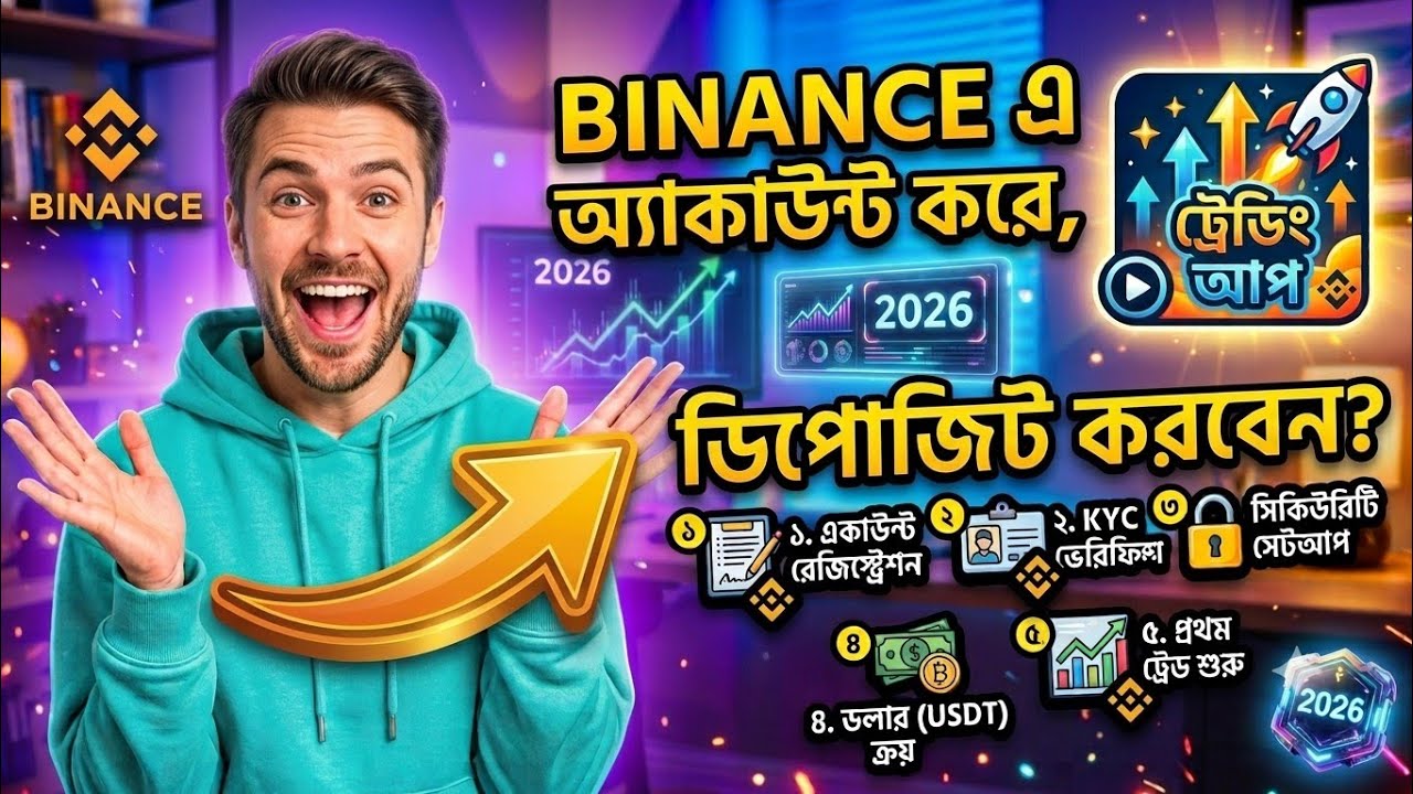 Binance এ ট্রেডিং শুরু করবেন কীভাবে? | Complete Guide for Beginners Binance Bangla Tutorial 2026