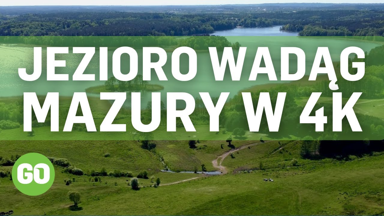 Jezioro Wadąg z lotu ptaka Niedostępne brzegi jeziora  [DRON 4K] -  Warmia i Mazury widziane z góry