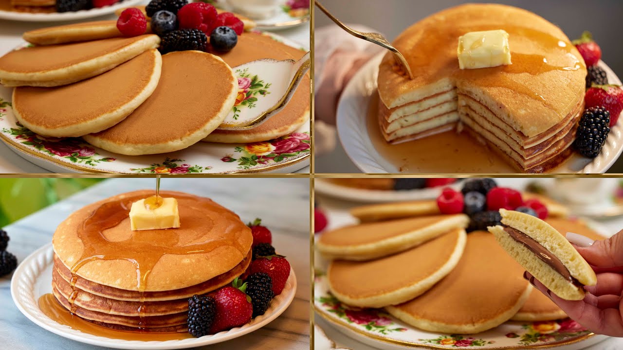 عايزين تحلوا بحاجة خفيفة جربوا البان كيك بطريقتي🥞( بان كيك الأمهات + بان كيك المطاعم + بان كيك صحي)