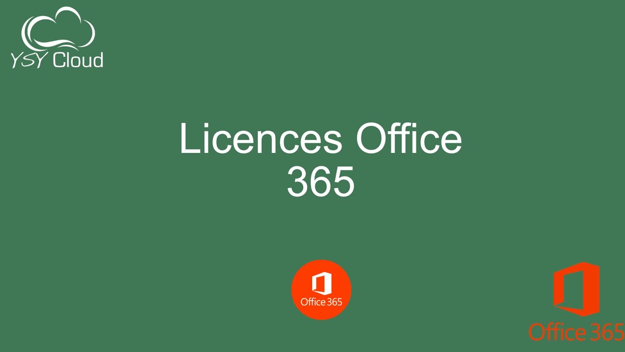 Formation O365 - Explication des licences Office 365