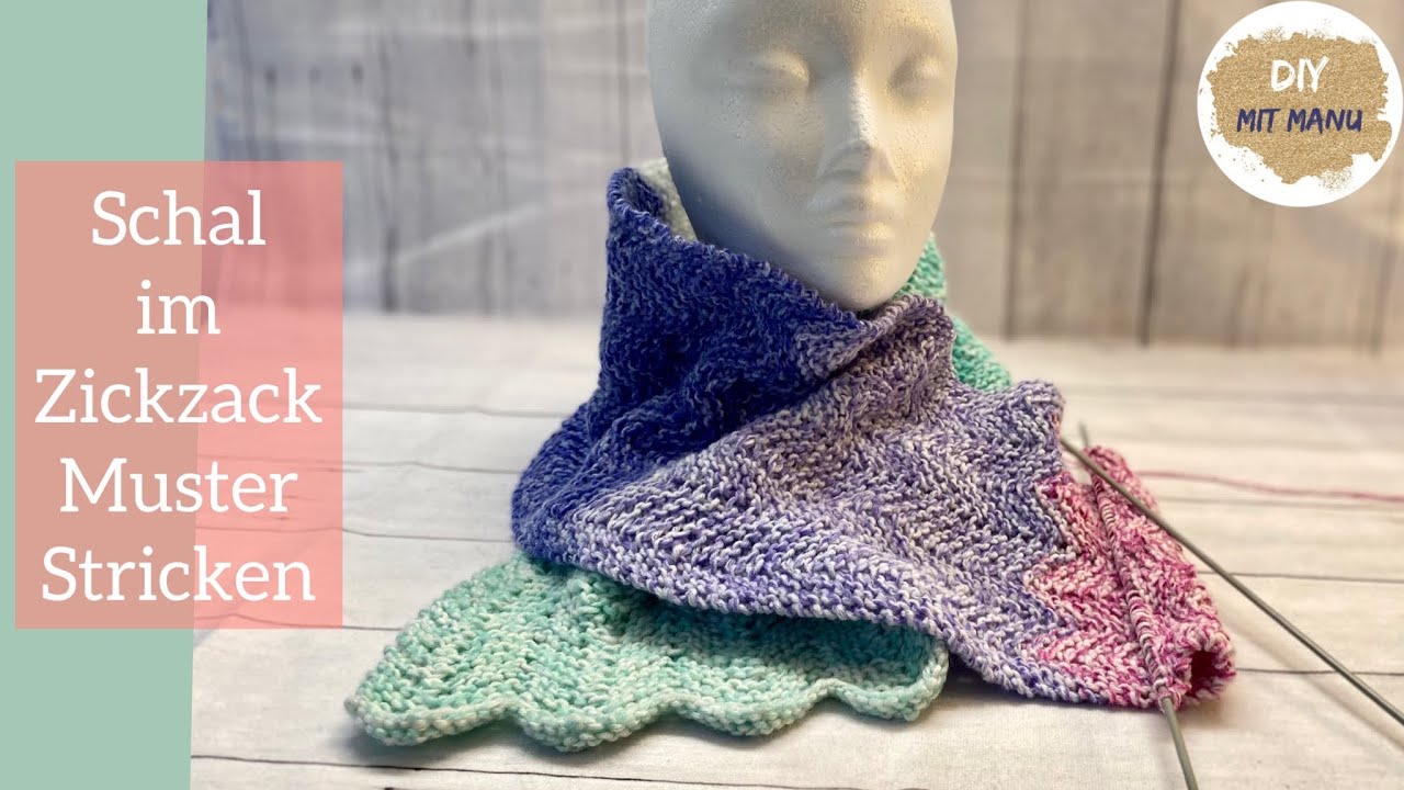Strickanleitung Zickzack Schal mit schönen Rand stricken  🥰 Tipps & NEUES Strickmuster 🤩