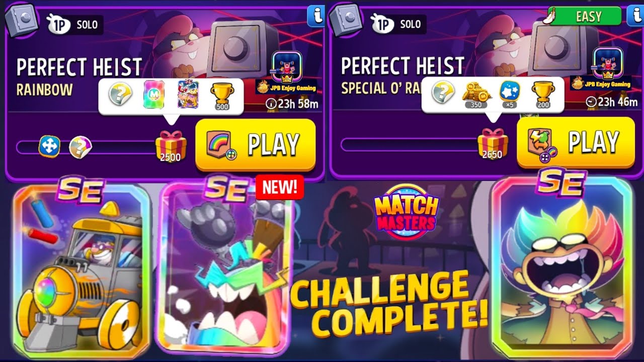 2 Solo/ New Solo Rainbow+ Square Match Perfect Heist 2500 Score/ Special O' Rama+Rainbow+Super Sized