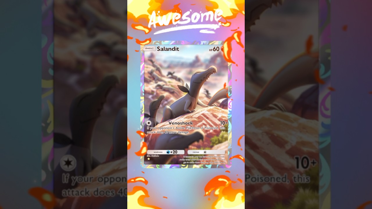 Pulled out a Salandit full art card #pokemontcgp #pokemon #salandit #fullartcard #tcgp #pokemoncard
