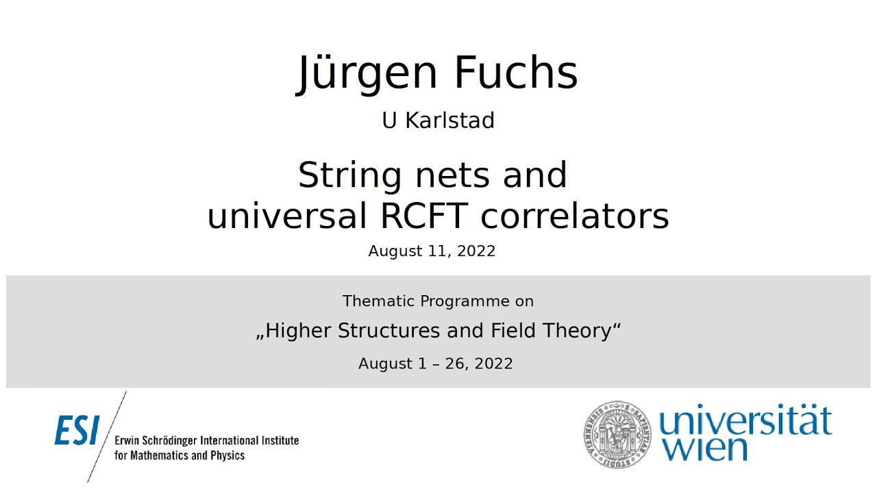 J&uuml;rgen Fuchs - String nets and universal RCFT correlators