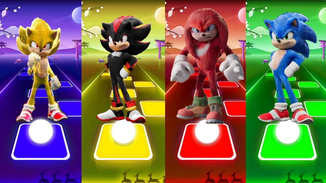 SUPER SONIC 🔴  KNUCKLES 🔴 SHADOW 🔴 SUPER SONIC 🔴 | Tiles Hop Sedm rush