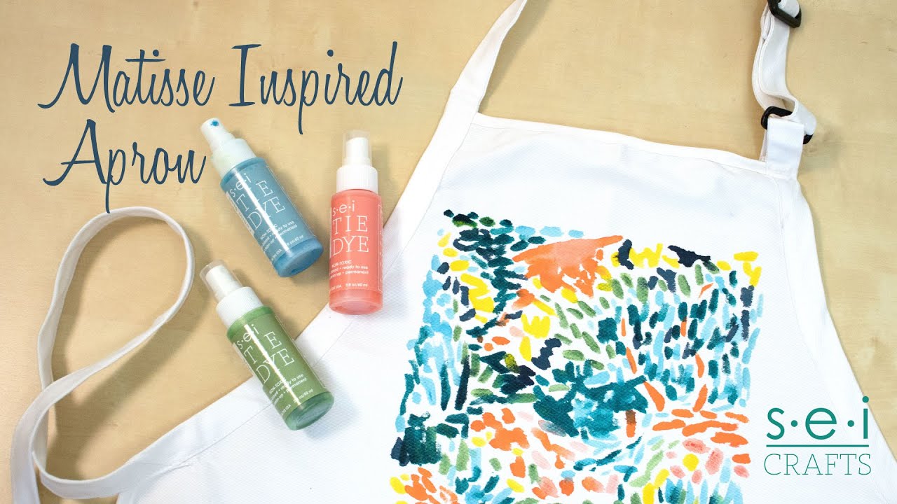 Painting with Dye - Matisse Inspired Apron Design Using SEI Crafts Water-based Spray Dye