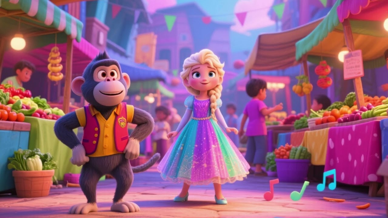 &ldquo;Elsa & Monkey&rsquo;s Vegetable Market Adventure! 🥕🐒 Fresh Fun & Learning!&rdquo;