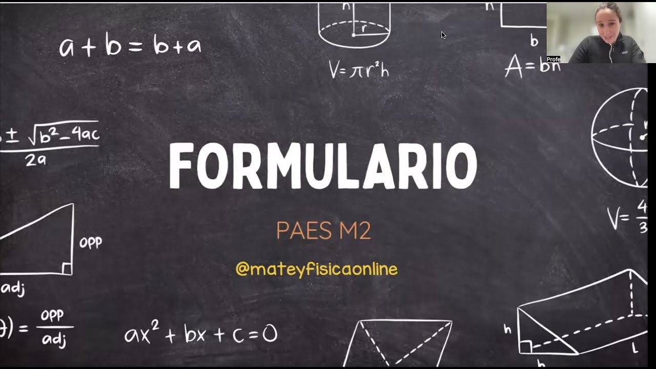 FORMULARIO RESUMEN PAES M2