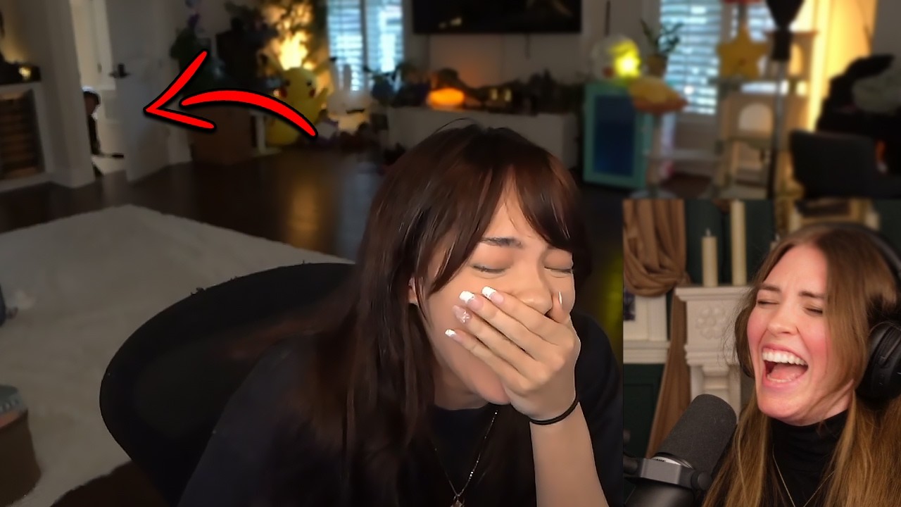 QTCinderella can't stop laughing at Rosii falling down the stairs