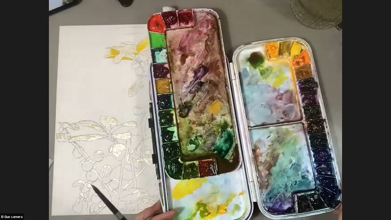 The California Watercolor Association General Meeting Nov 2021 with Xi Guo.