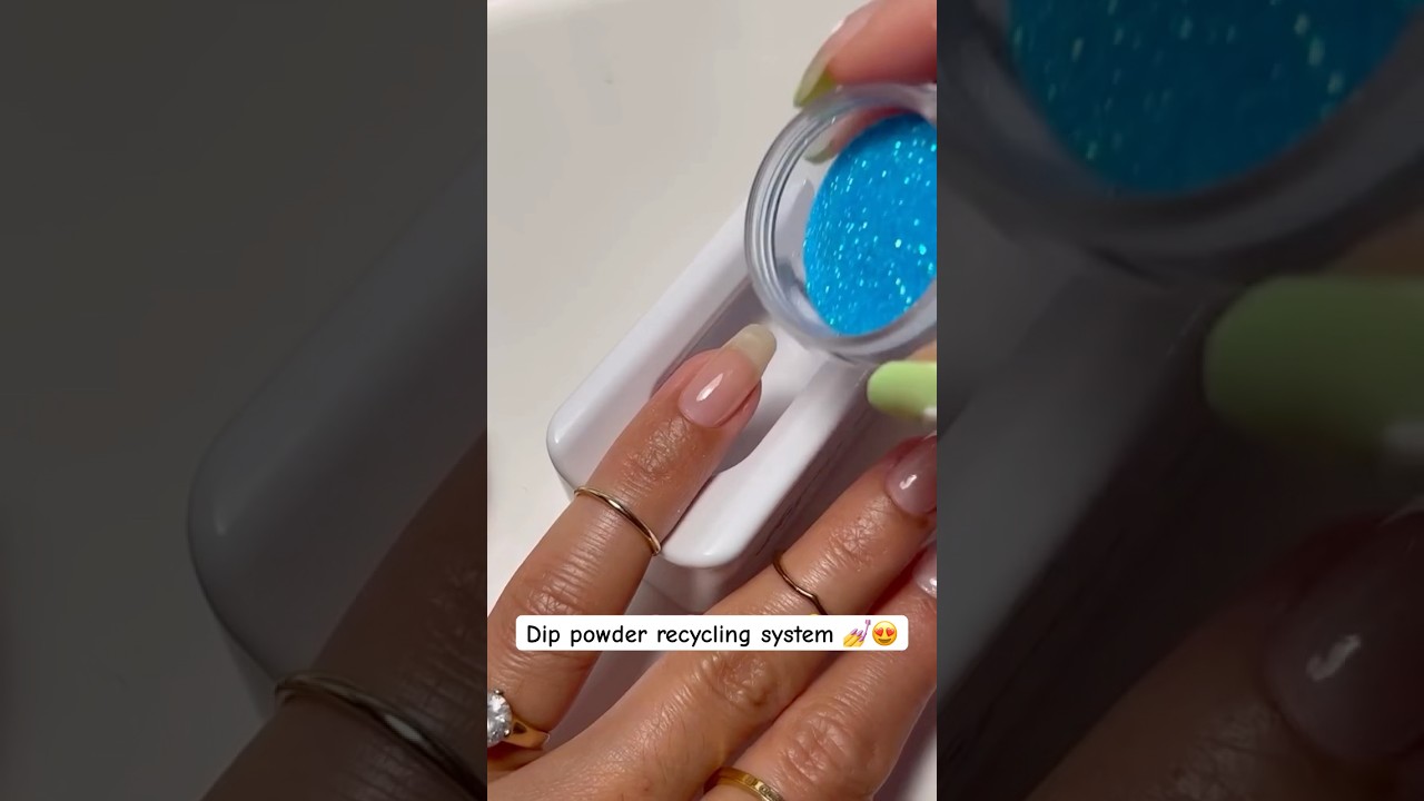 Dip powder recycling system 💅😍 #nailart #naildesign #dipnails