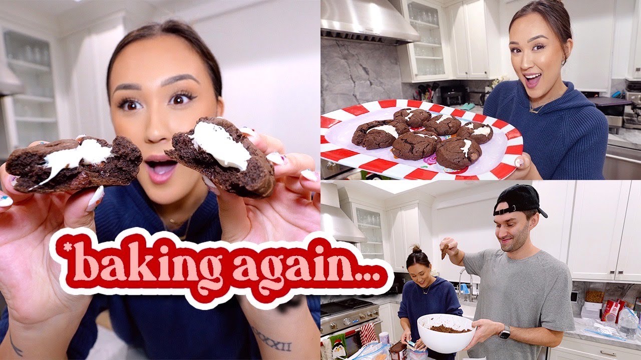 Baking AGAIN 🍪, Hot Cocoa Marshmallow COOKIES! Vlogmas Day 21